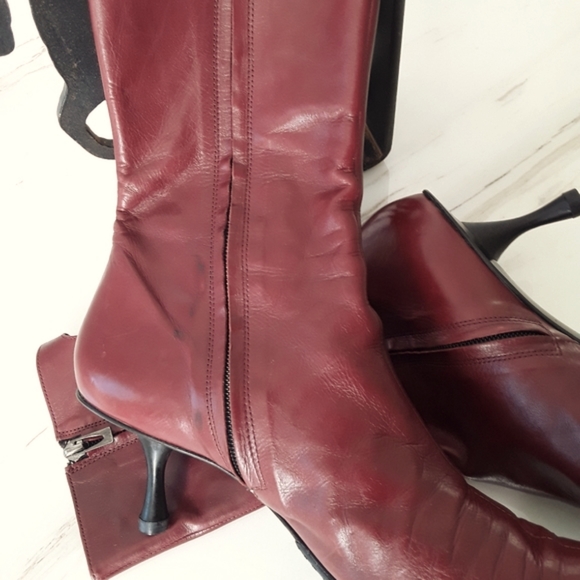 SIGERSON MORRISON BURGUNDY HIGH FASHION BOOTS SZ 9 - Picture 4 of 12